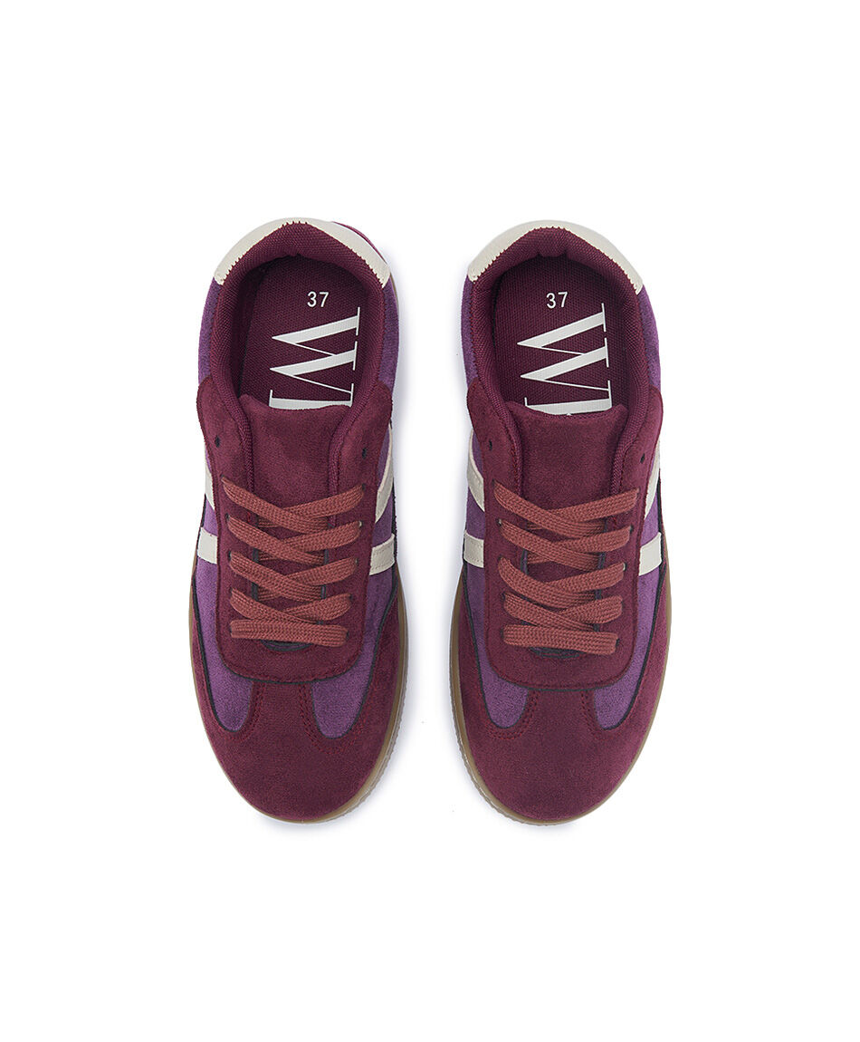 Zapatilla mujer vintaje burdeo