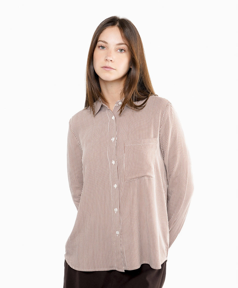 Blusa mujer dise&ntilde;o rayas brown