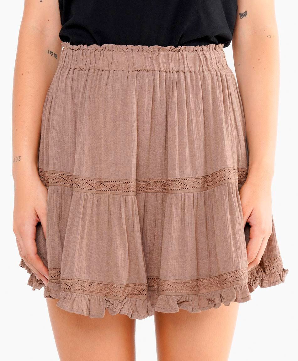 Falda mujer pisos caf&eacute;