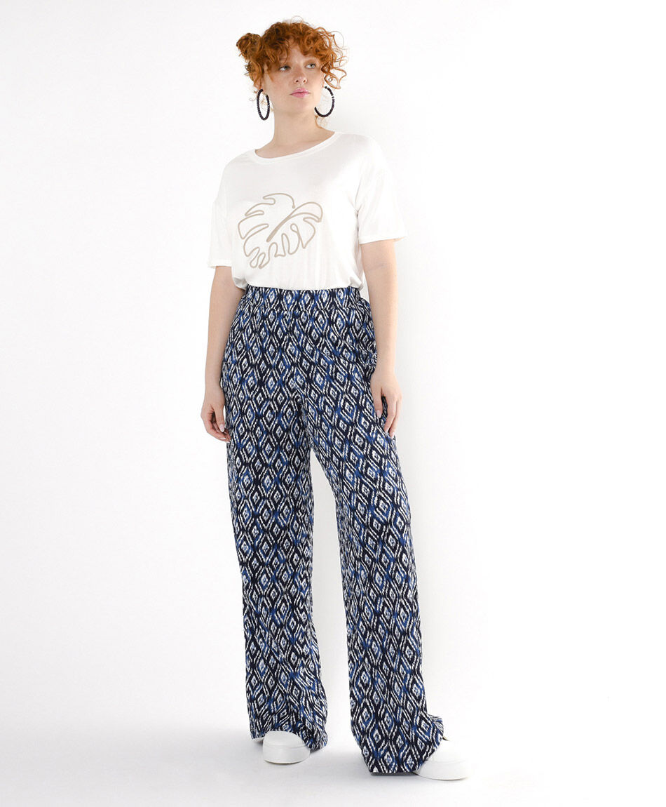 Pantalón mujer print wide