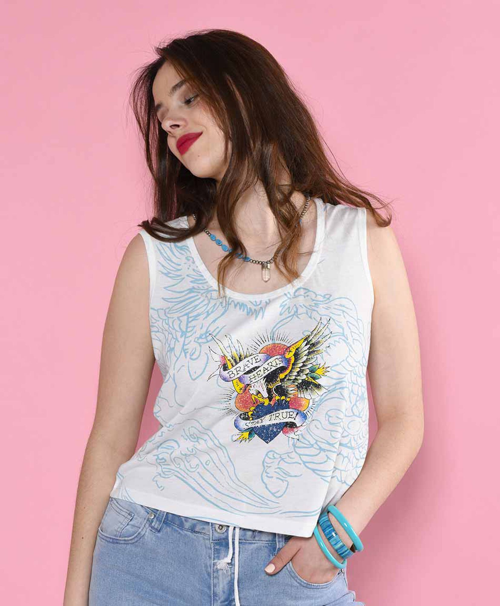 Polera sin mangas cuello redondo Polera sin mangas cuello redondo