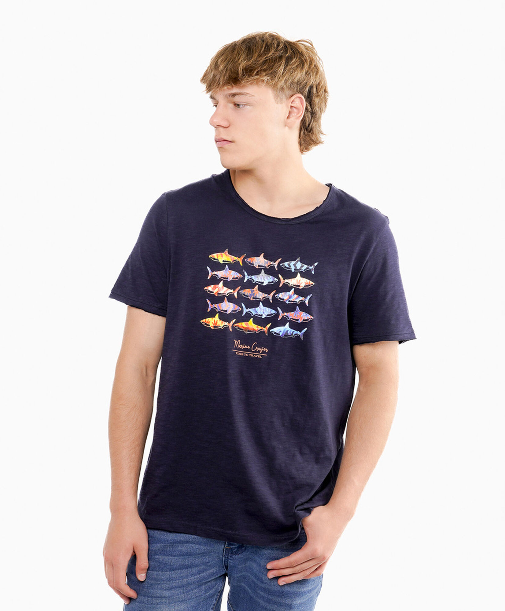 Polera hombre estampado fish Polera hombre estampado fish