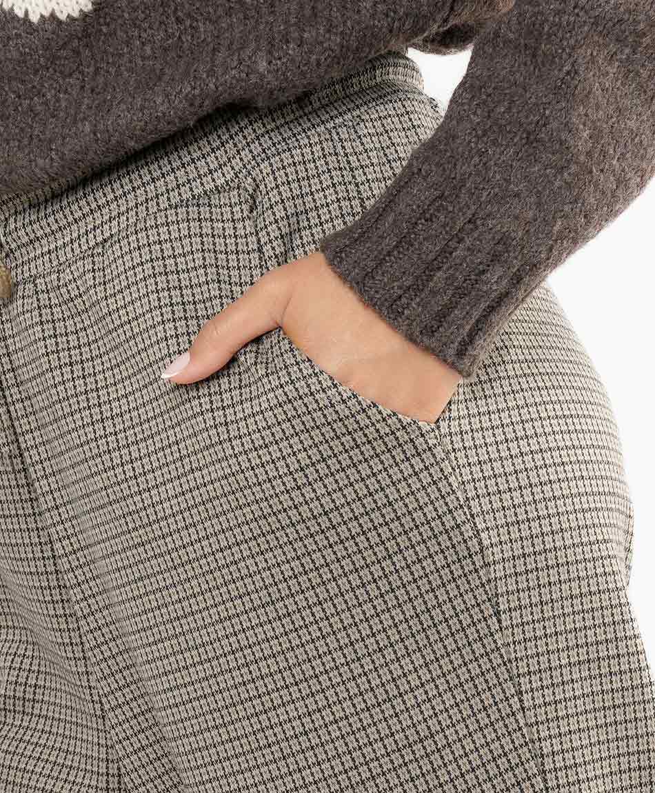 Pantal&oacute;n mujer check lazo