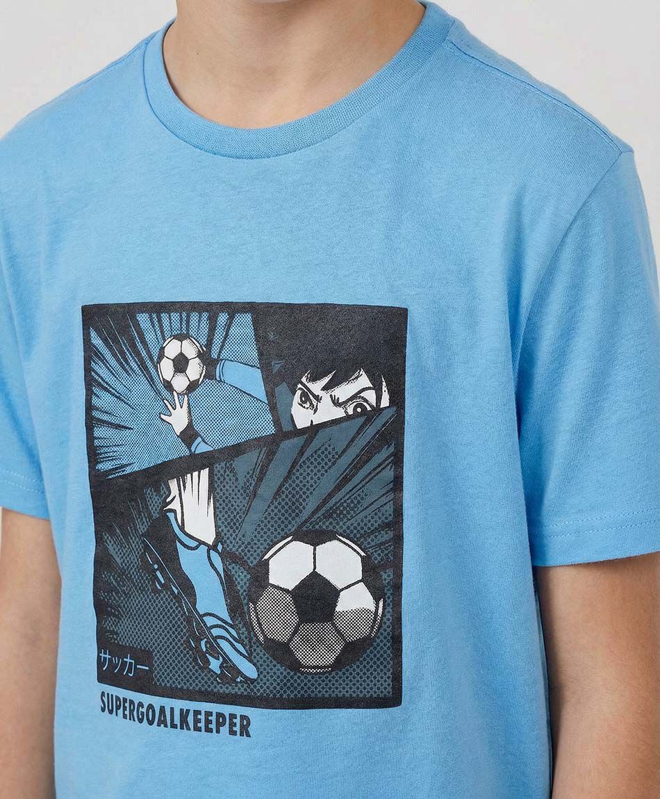 Polera ni&ntilde;o celeste f&uacute;tbol