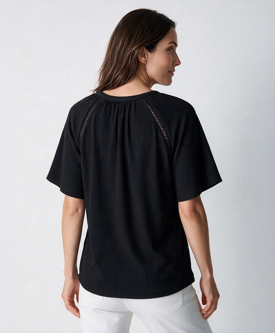 Polera mujer mao encaje