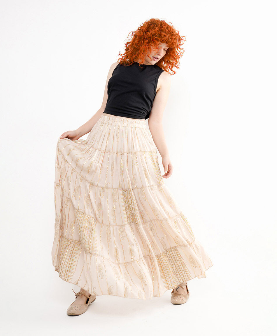 Falda mujer pisos brillos