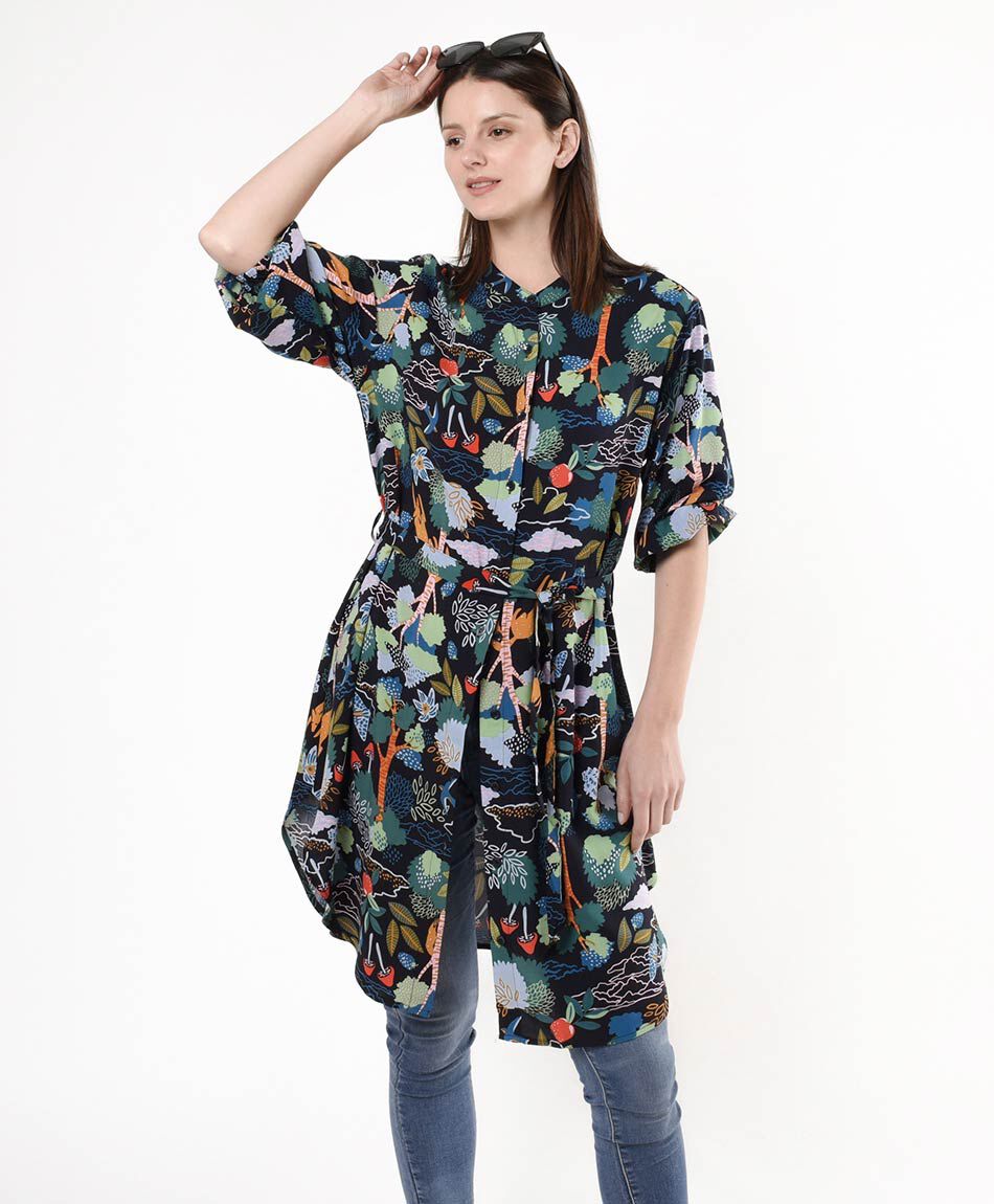 Blusón mujer estampado bosque