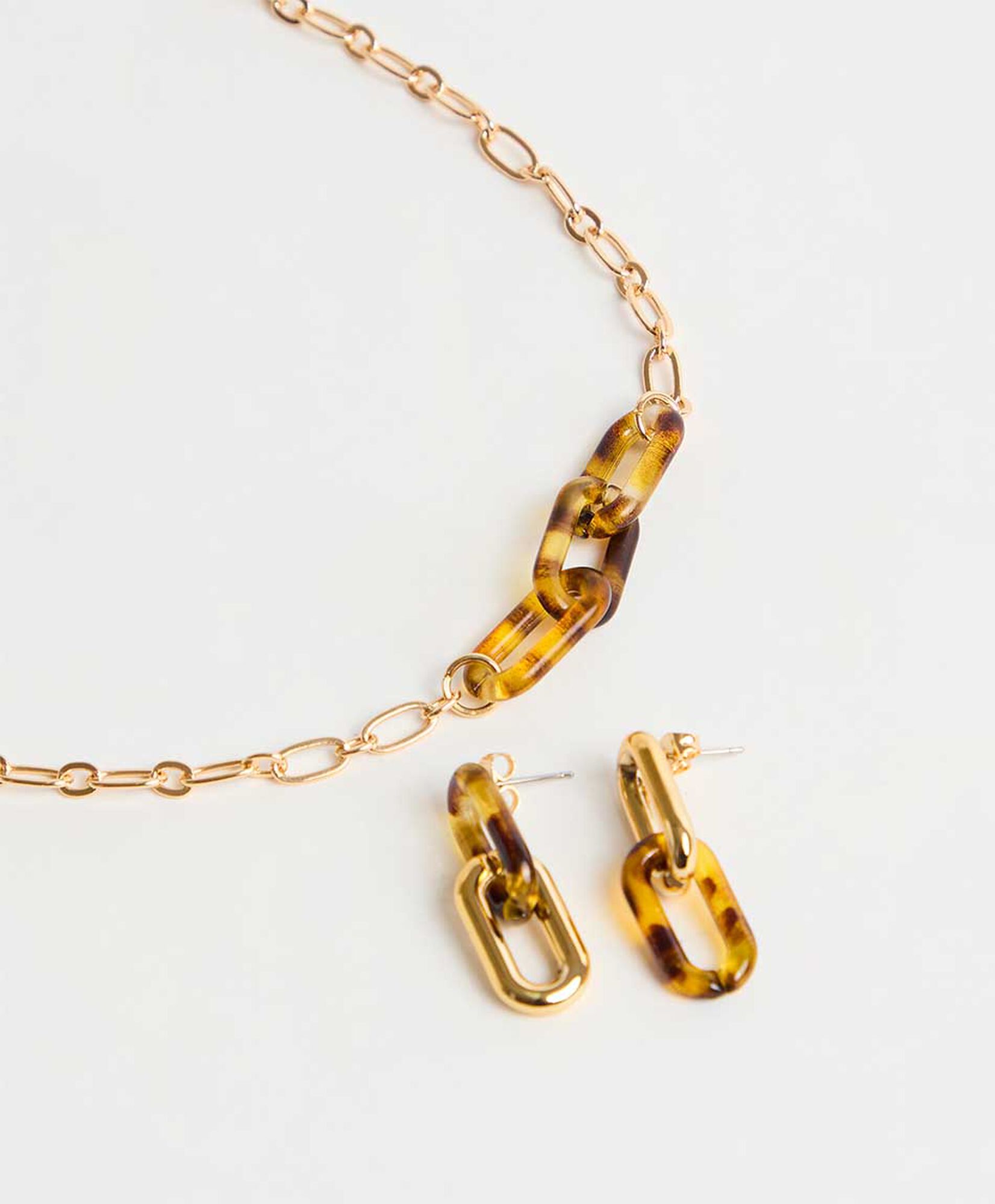 Set collar + aros mujer animal print Set collar + aros mujer animal print