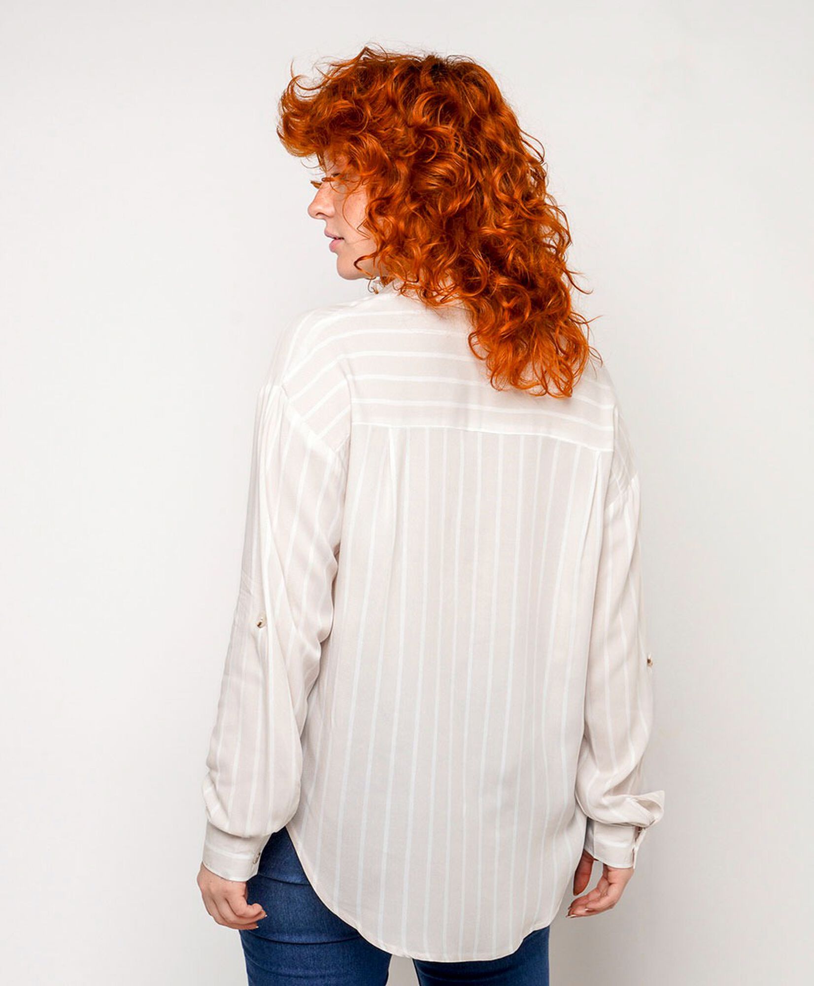 Blusa mujer líneas beige Blusa mujer líneas beige