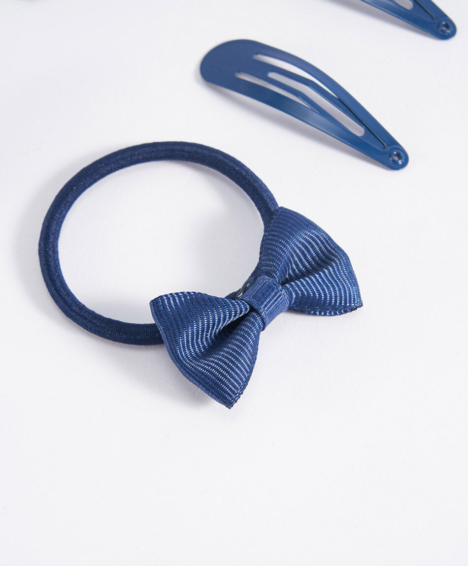 Set accesorios pelo escolar azul