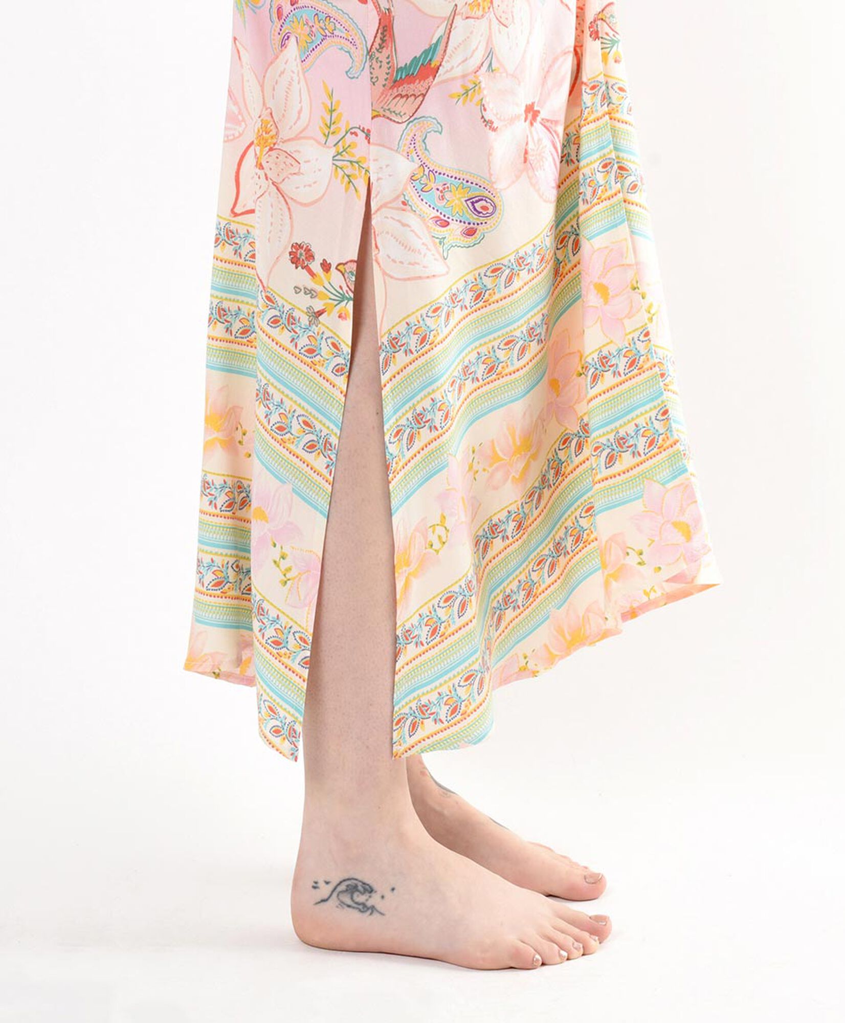 Vestido mujer estampado flores y pájaros Vestido mujer estampado flores y pájaros