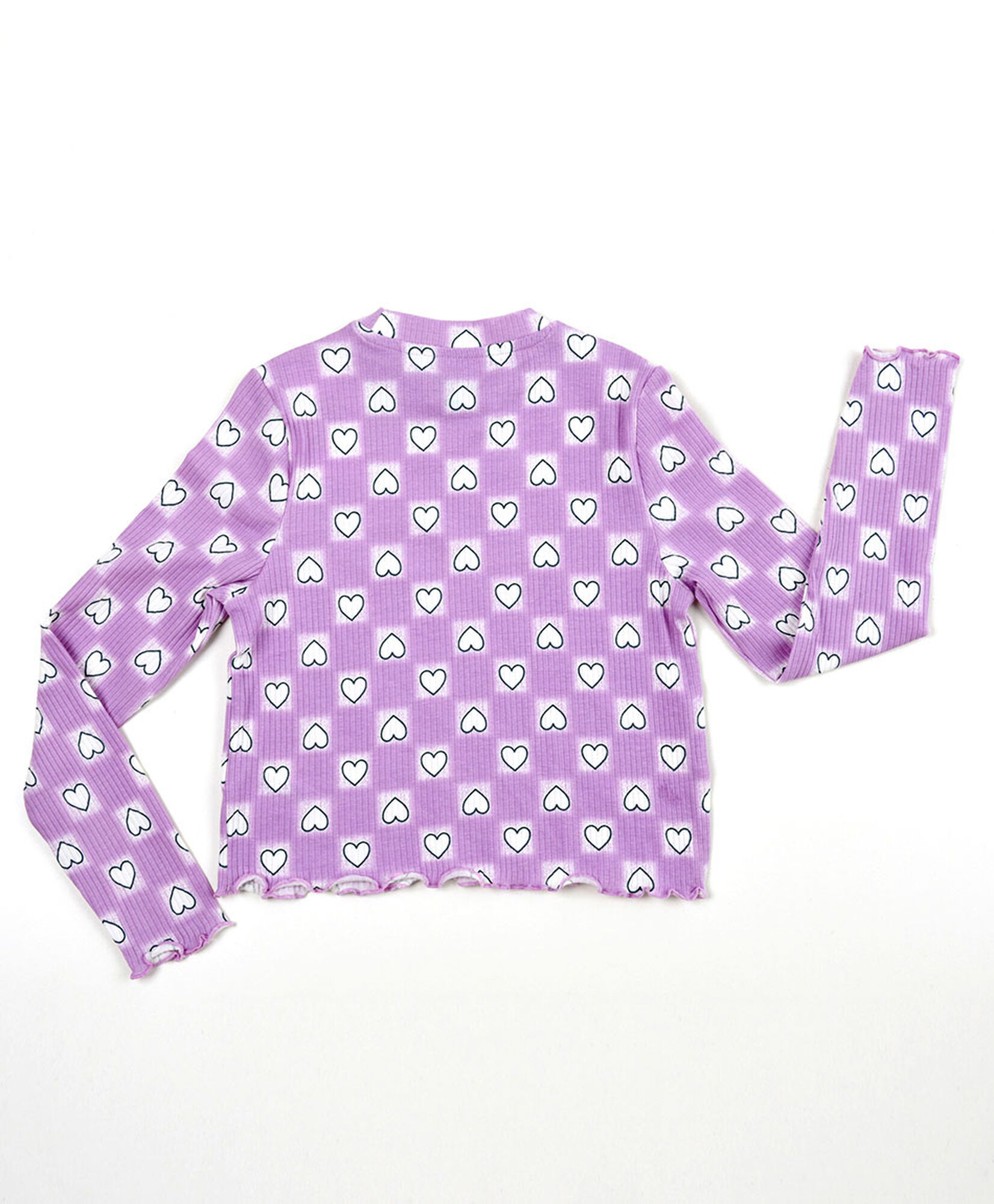 Polera niña cuadros corazones Polera niña cuadros corazones