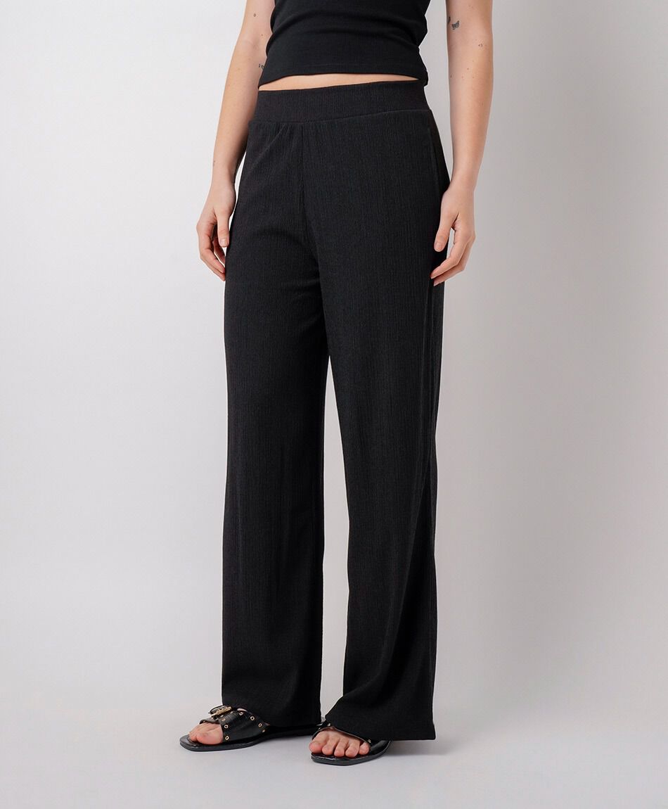 Pantal&oacute;n mujer jacquard negro