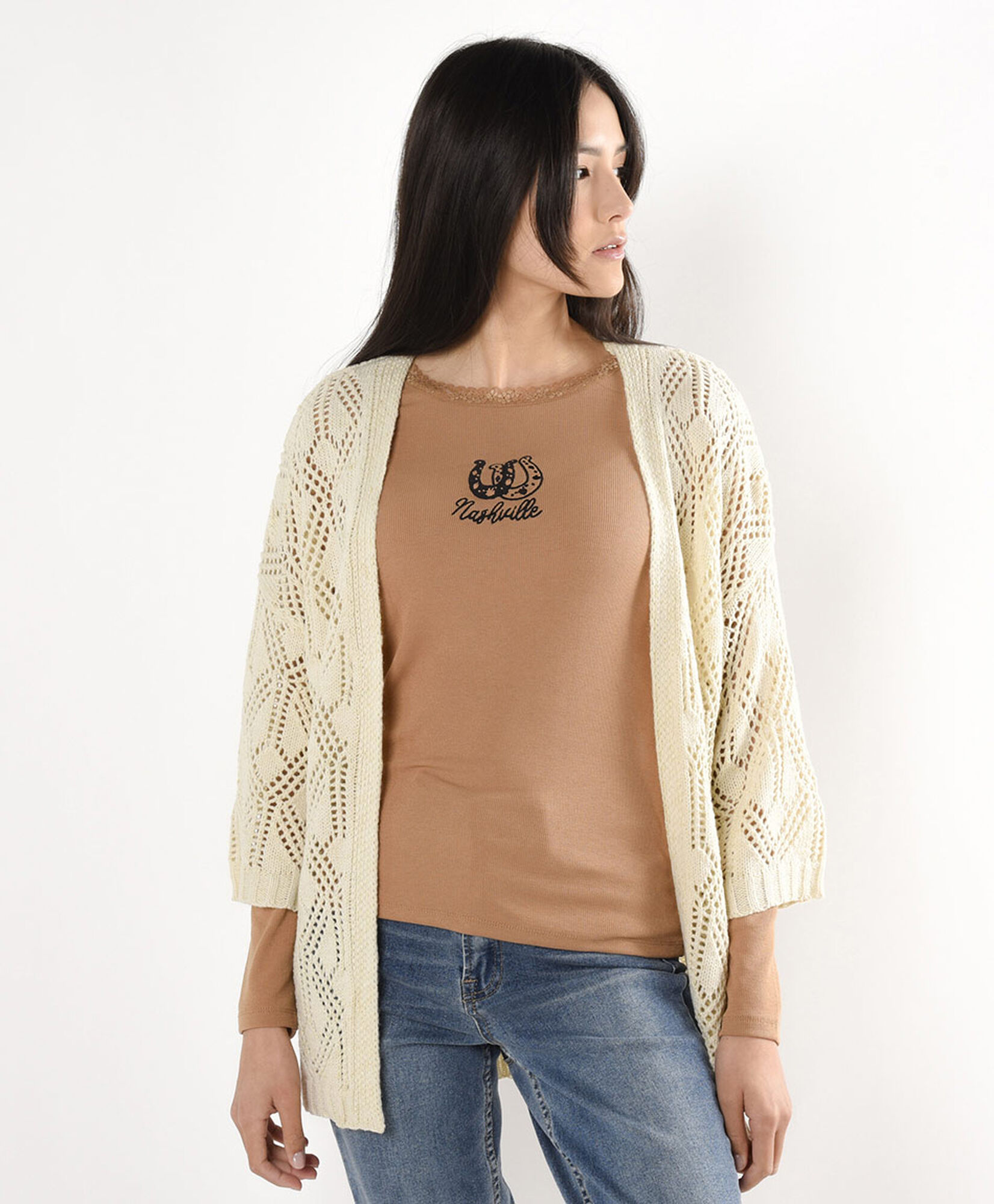 Cardigan mujer calado largo Cardigan mujer calado largo