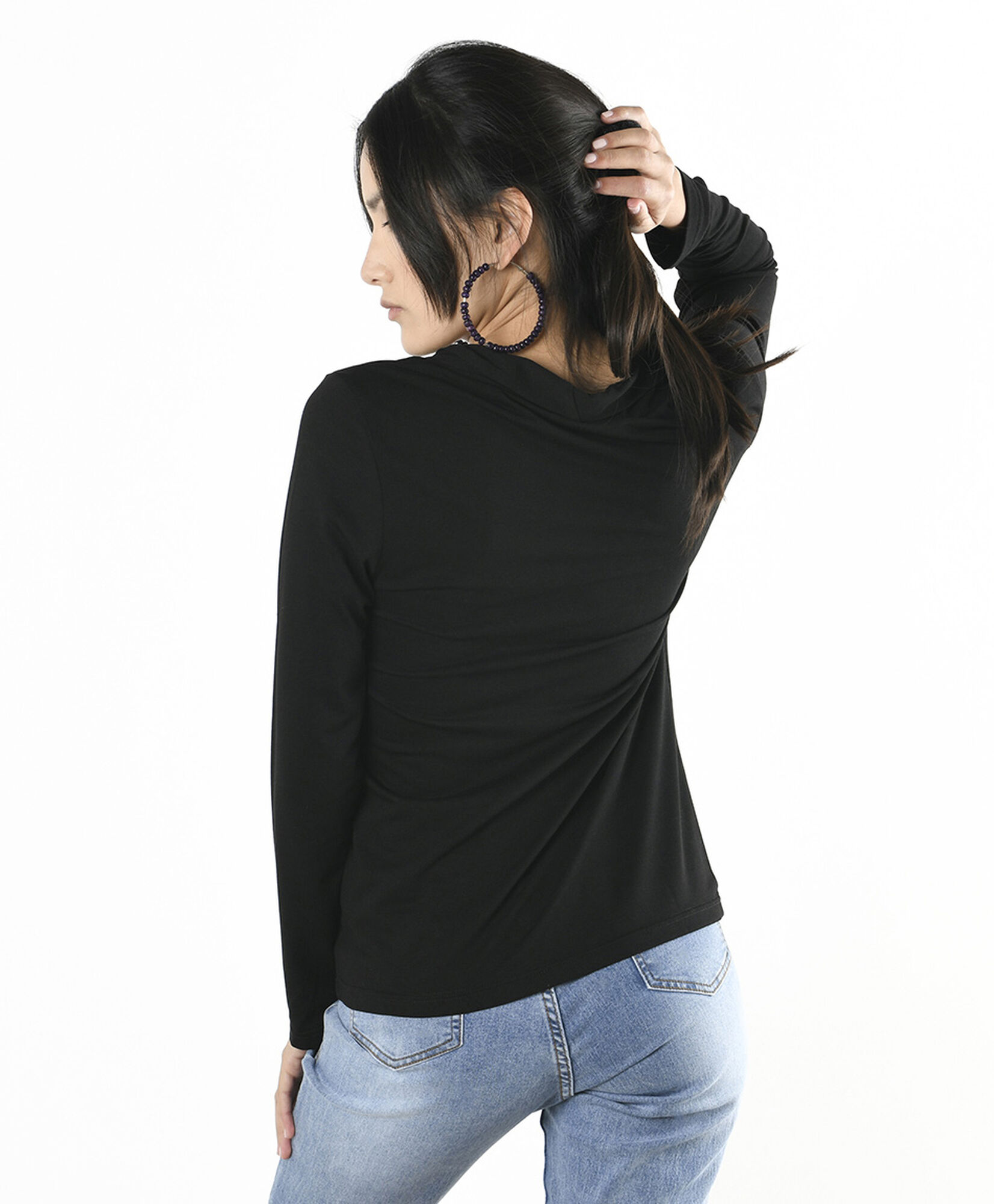 Polera mujer lisa cuello amplio Polera mujer lisa cuello amplio