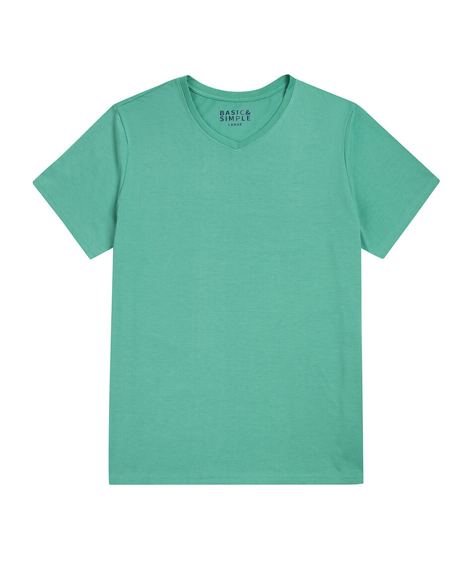 Polera hombre cuello en v lisa
