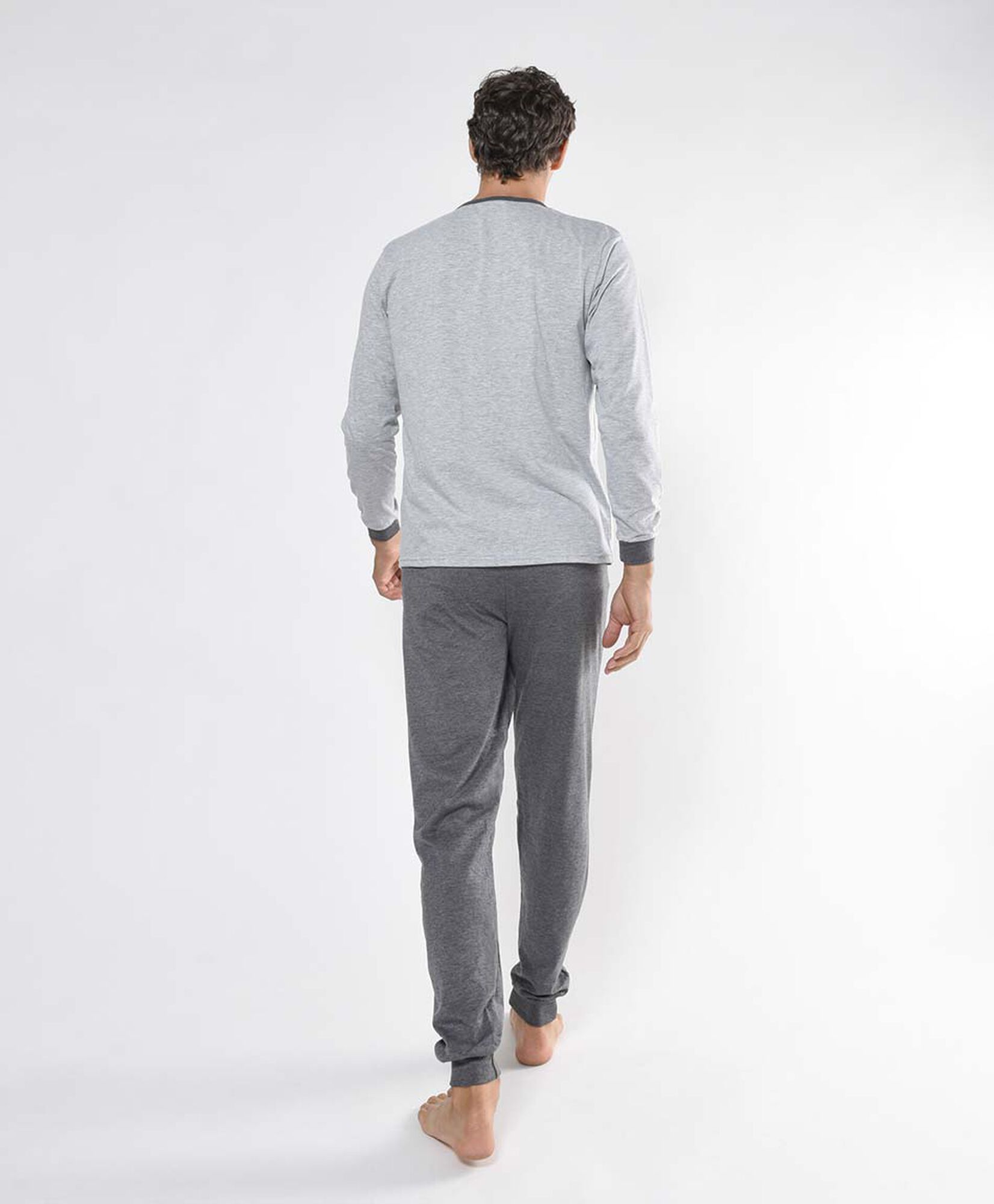 Pijama hombre botón en el cuello 2 piezas Pijama hombre botón en el cuello 2 piezas