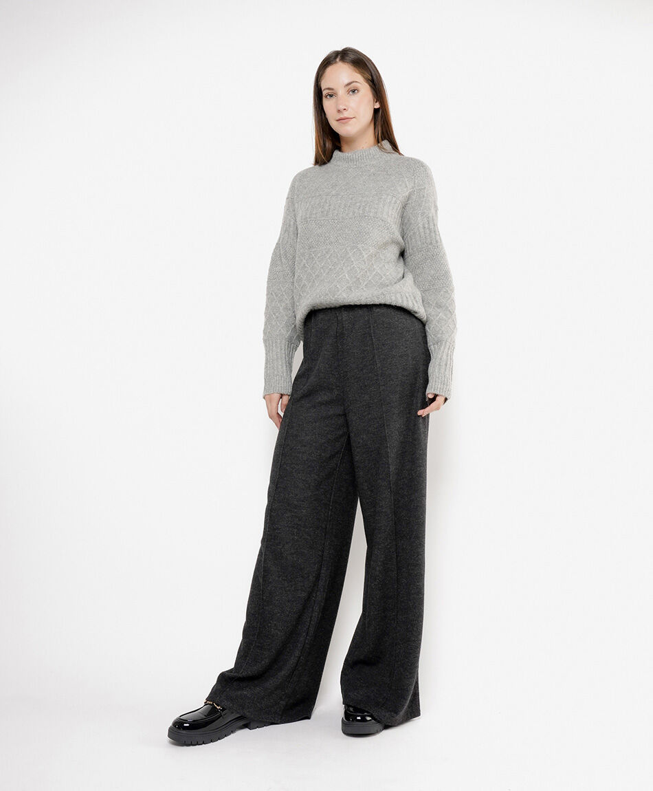 Pantal&oacute;n mujer palazzo costuras frontales