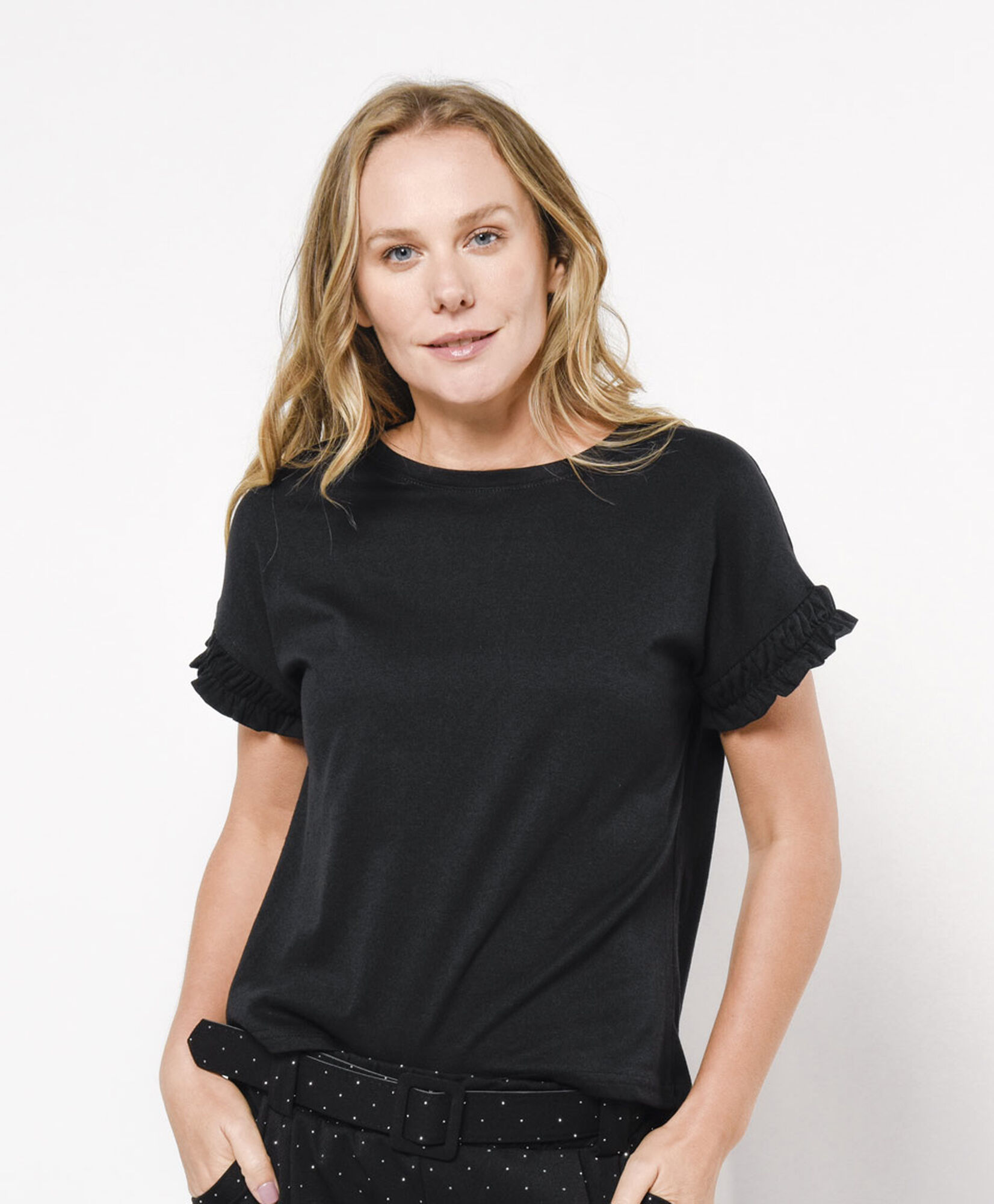 Polera mujer mangas elasticadas Polera mujer mangas elasticadas