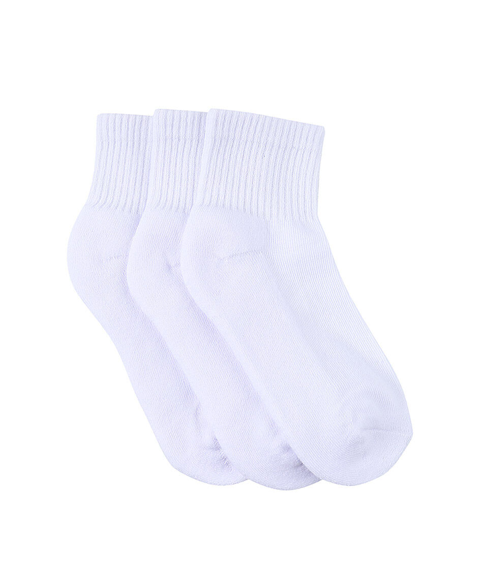 Pack 3 calcetines escolar blanco