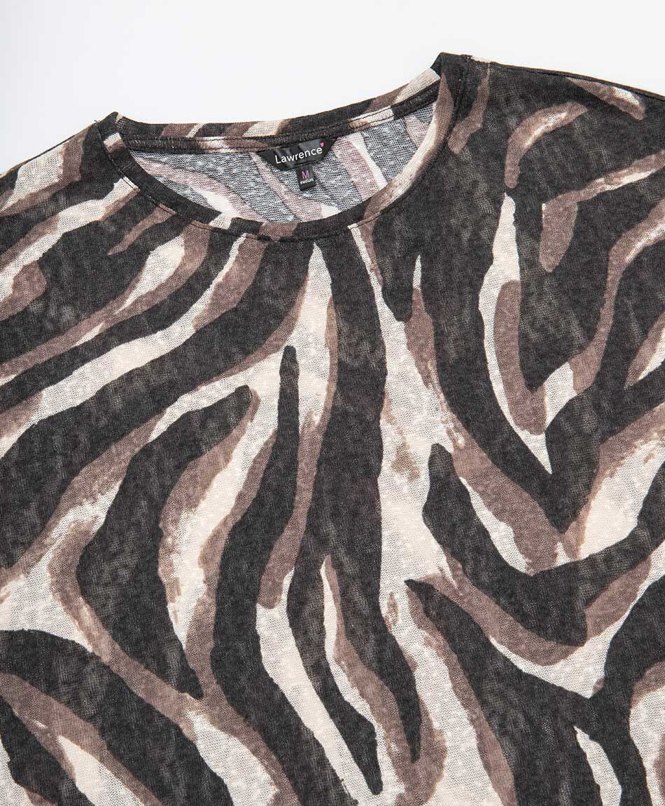 Polera mujer lino cebra