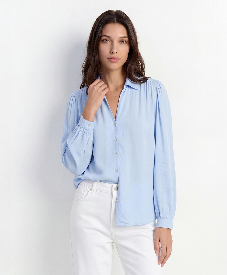 Blusa mujer camisera lisa