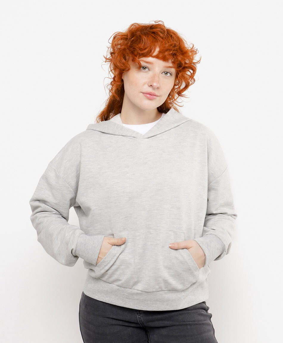 Poler&oacute;n mujer b&aacute;sico gris