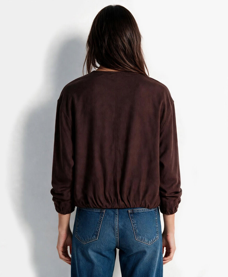 Chaqueta mujer bomber lino