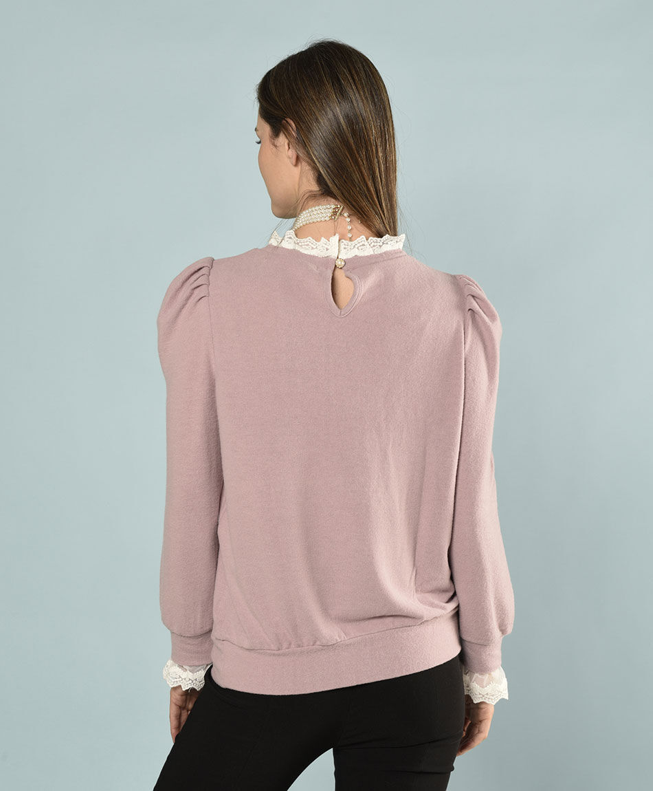 Polera manga larga cuello redondo