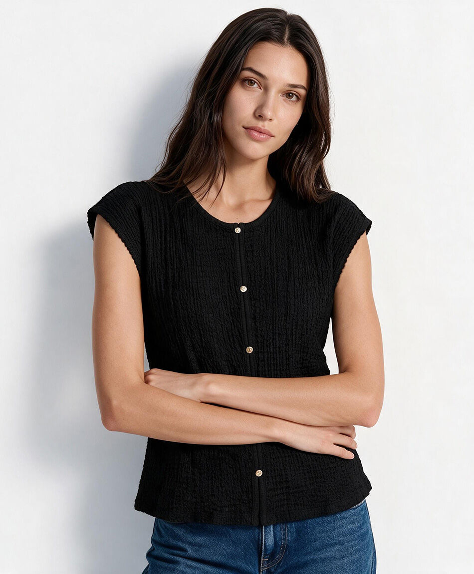 Polera mujer botones