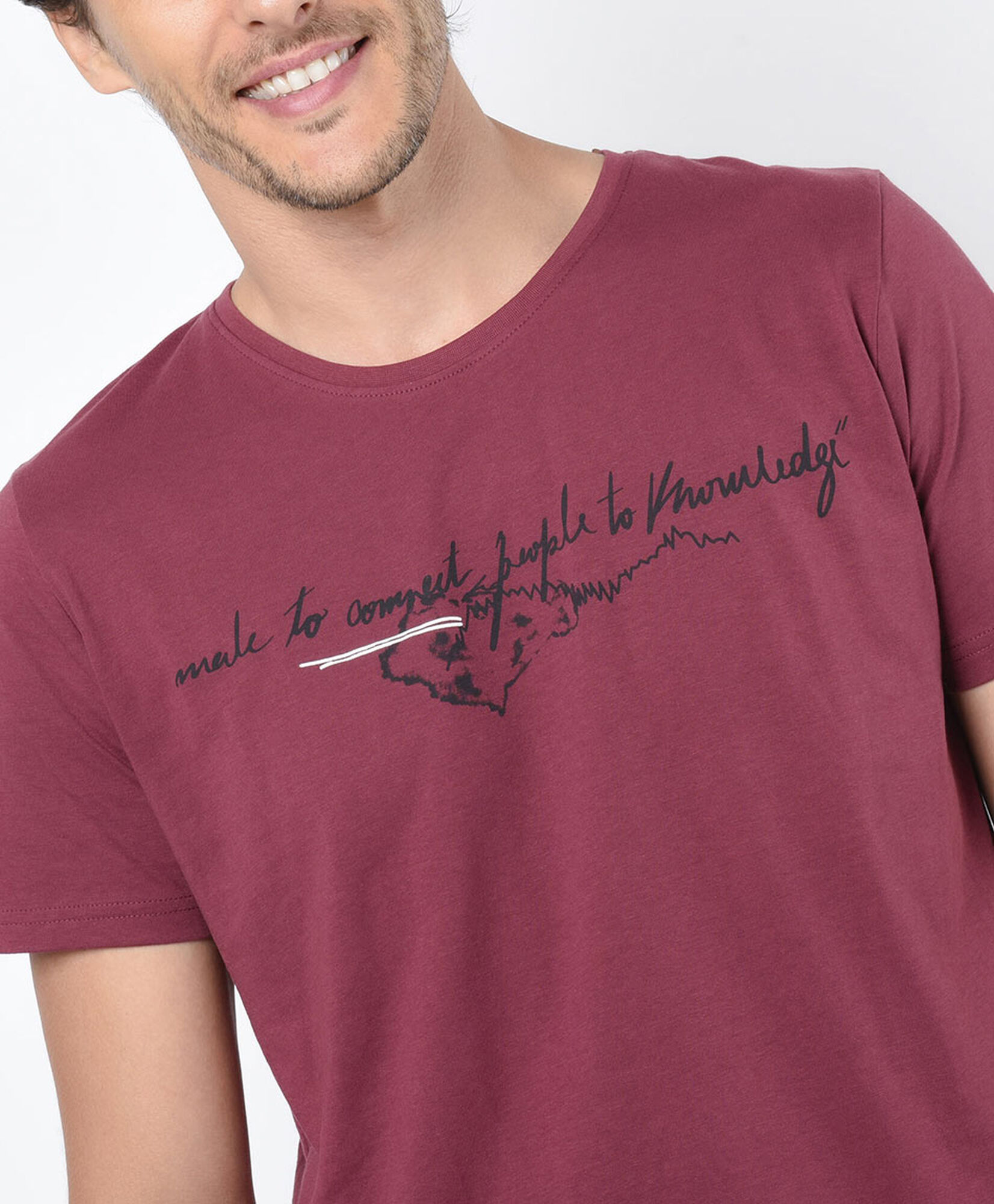 Polera hombre frase doble estampado Polera hombre frase doble estampado
