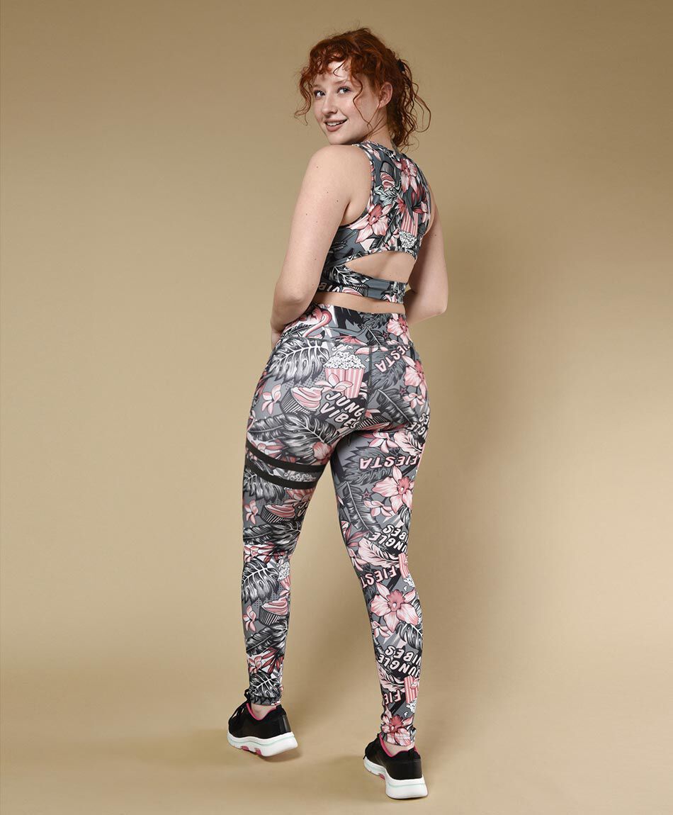 Calza deportiva floreada