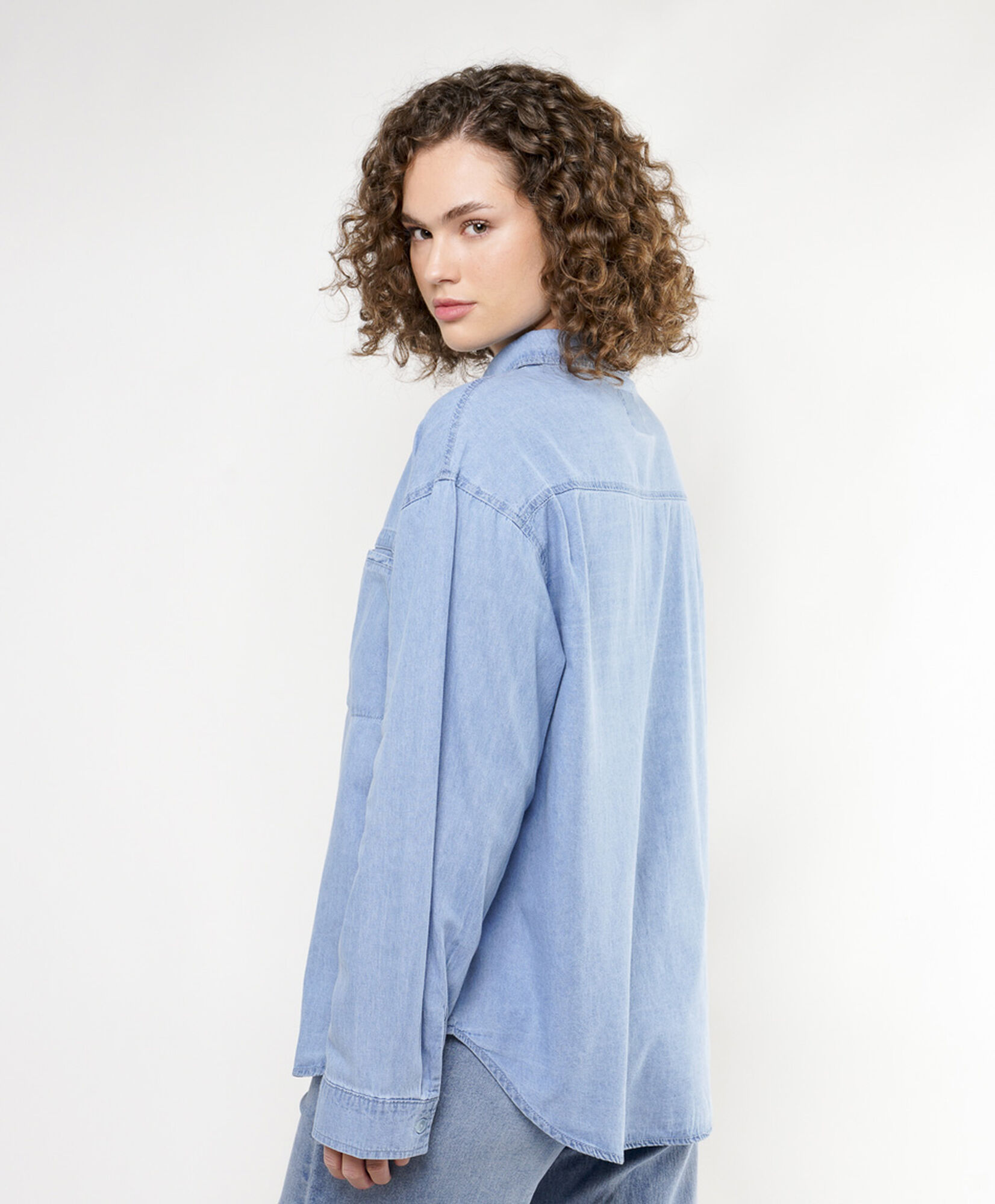 Blusa mujer denim bolsillos Blusa mujer denim bolsillos