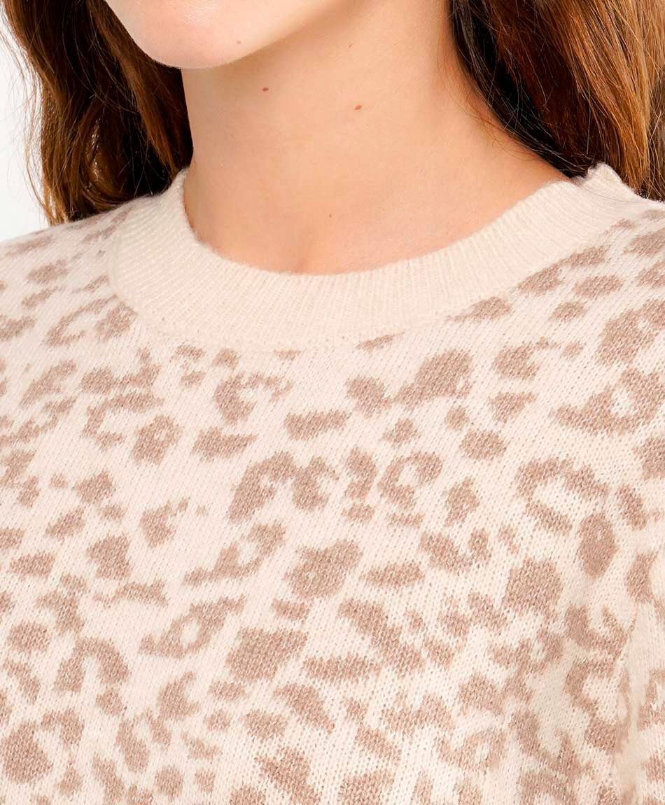 Sweater mujer jacquard animal print