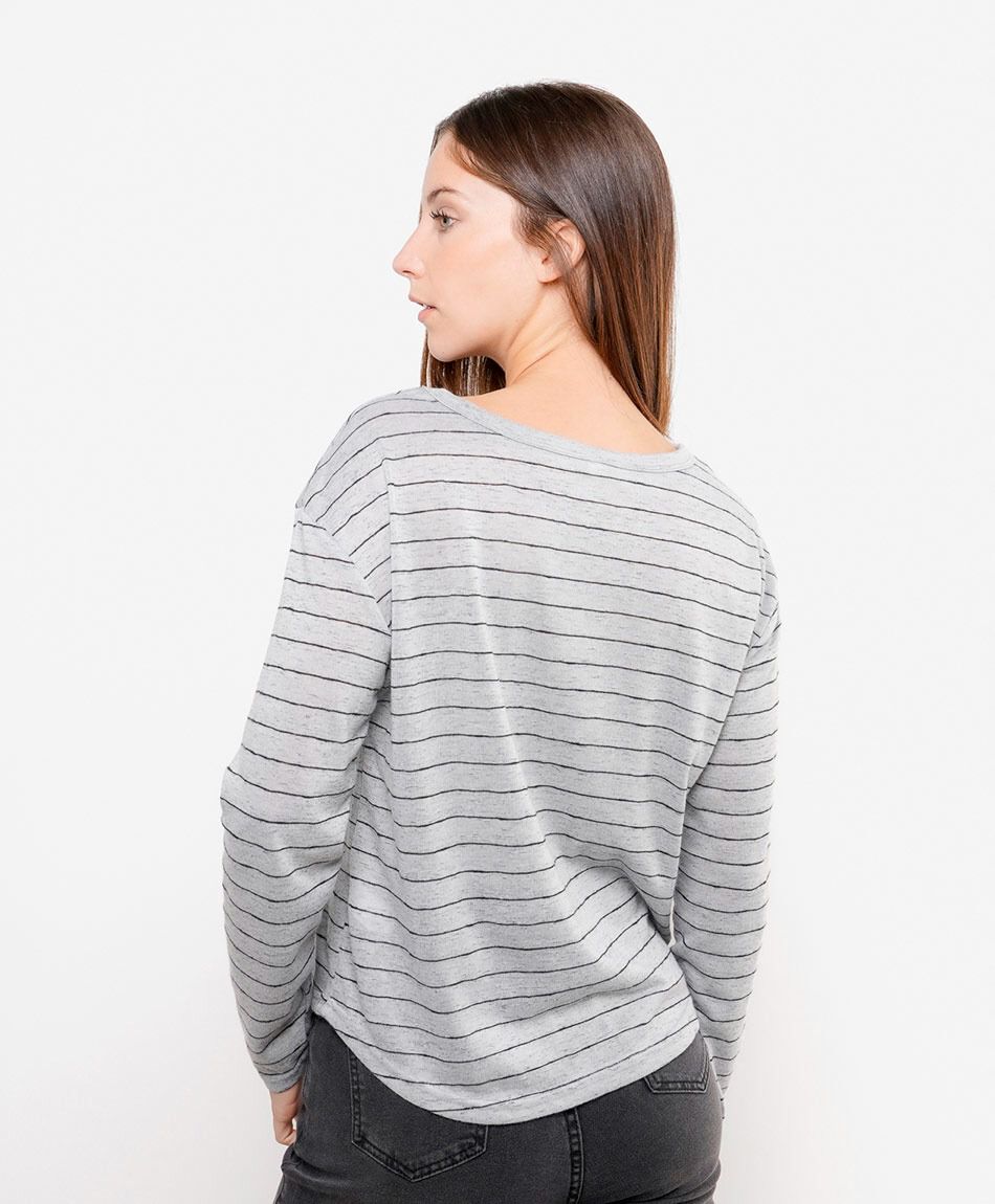Polera mujer l&iacute;neas melange