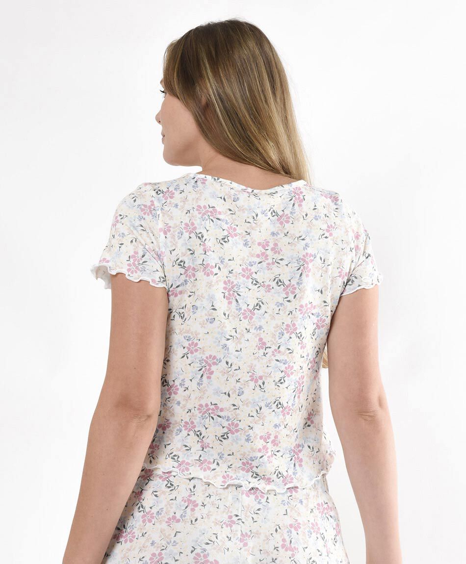 Pijama mujer polera corta 2 piezas