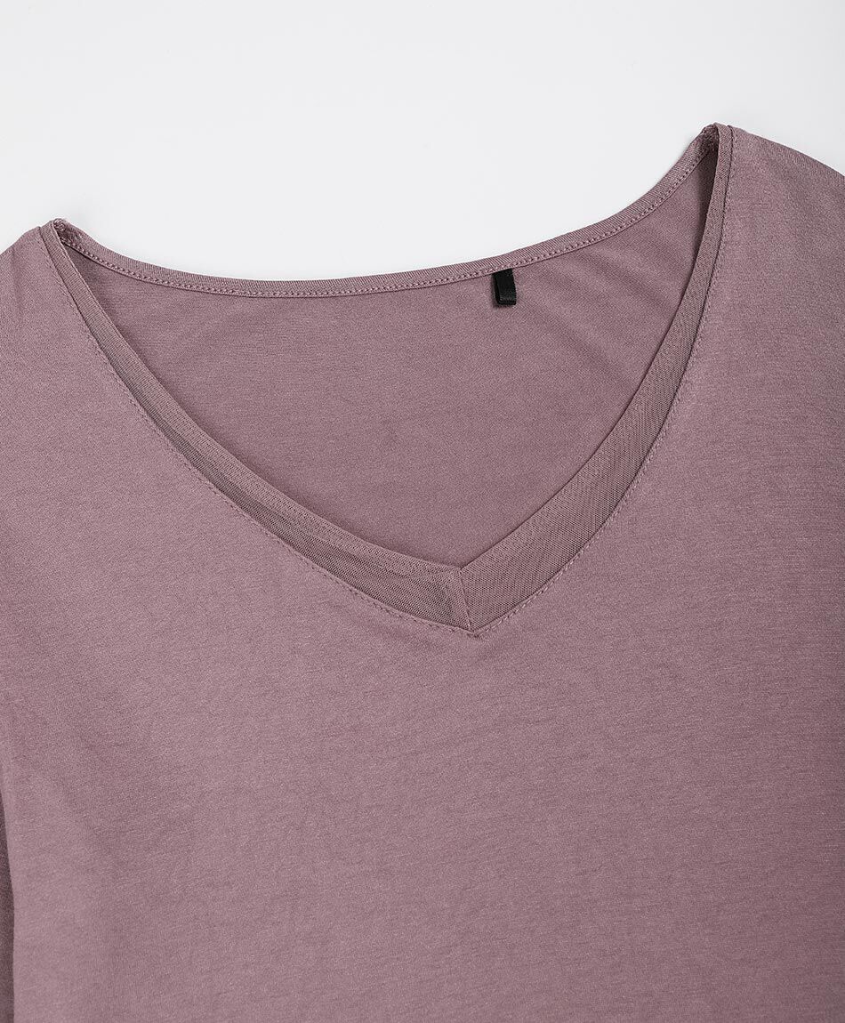 Camiseta mujer viscosa cuello en v