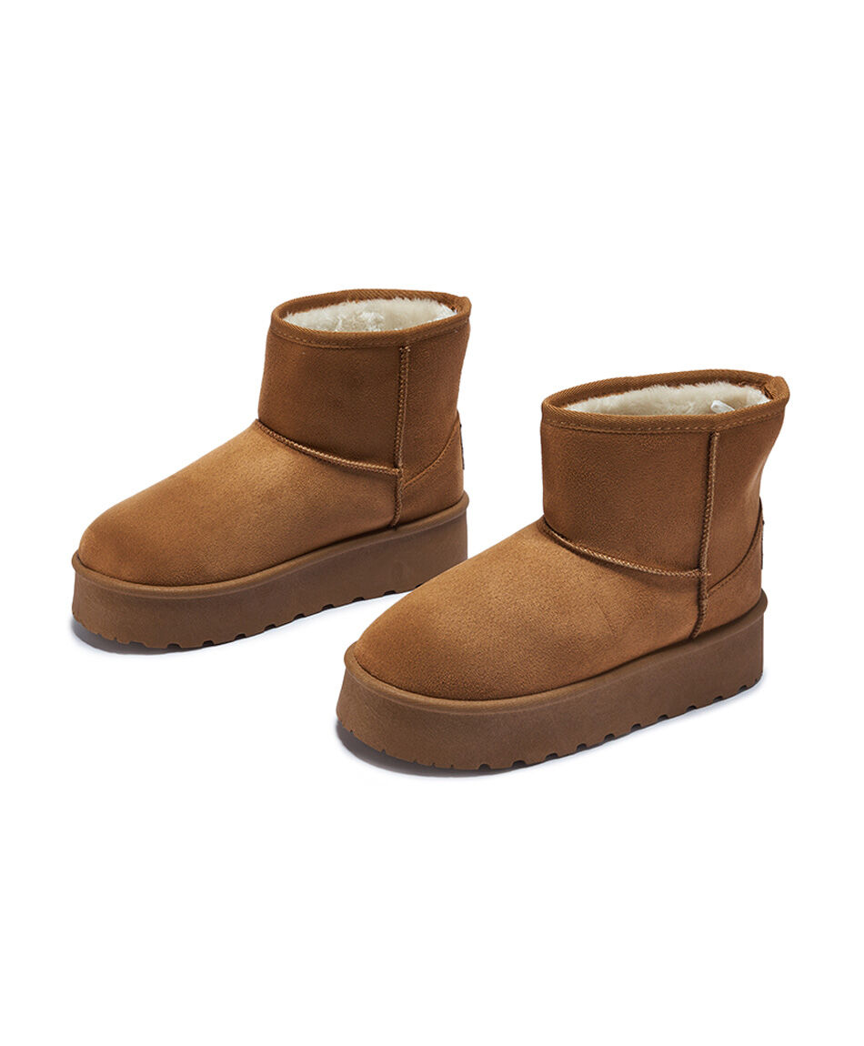 Bota mujer comfy corta camel