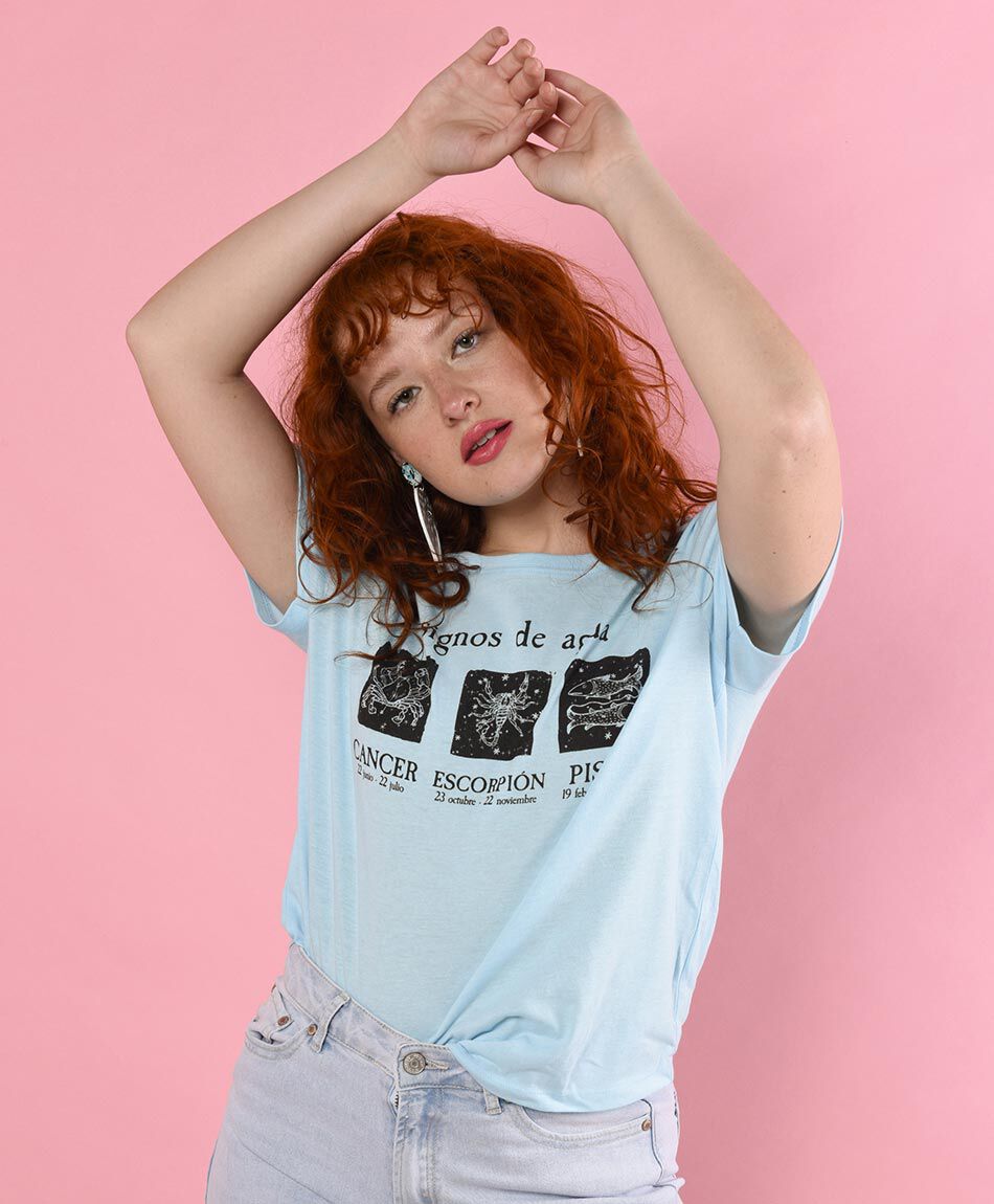 Polera manga corta cuello redondo