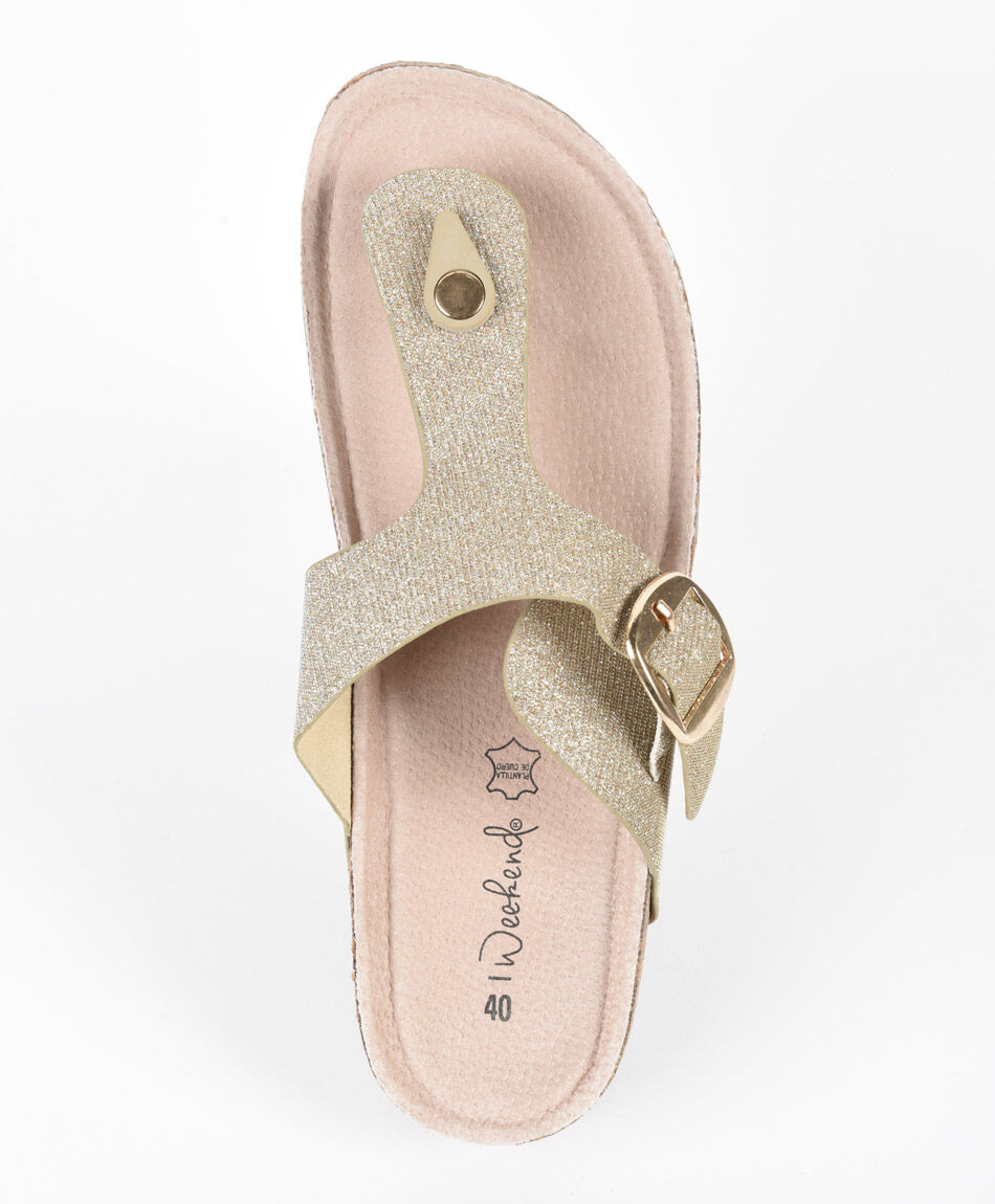 Sandalia mujer brillos
