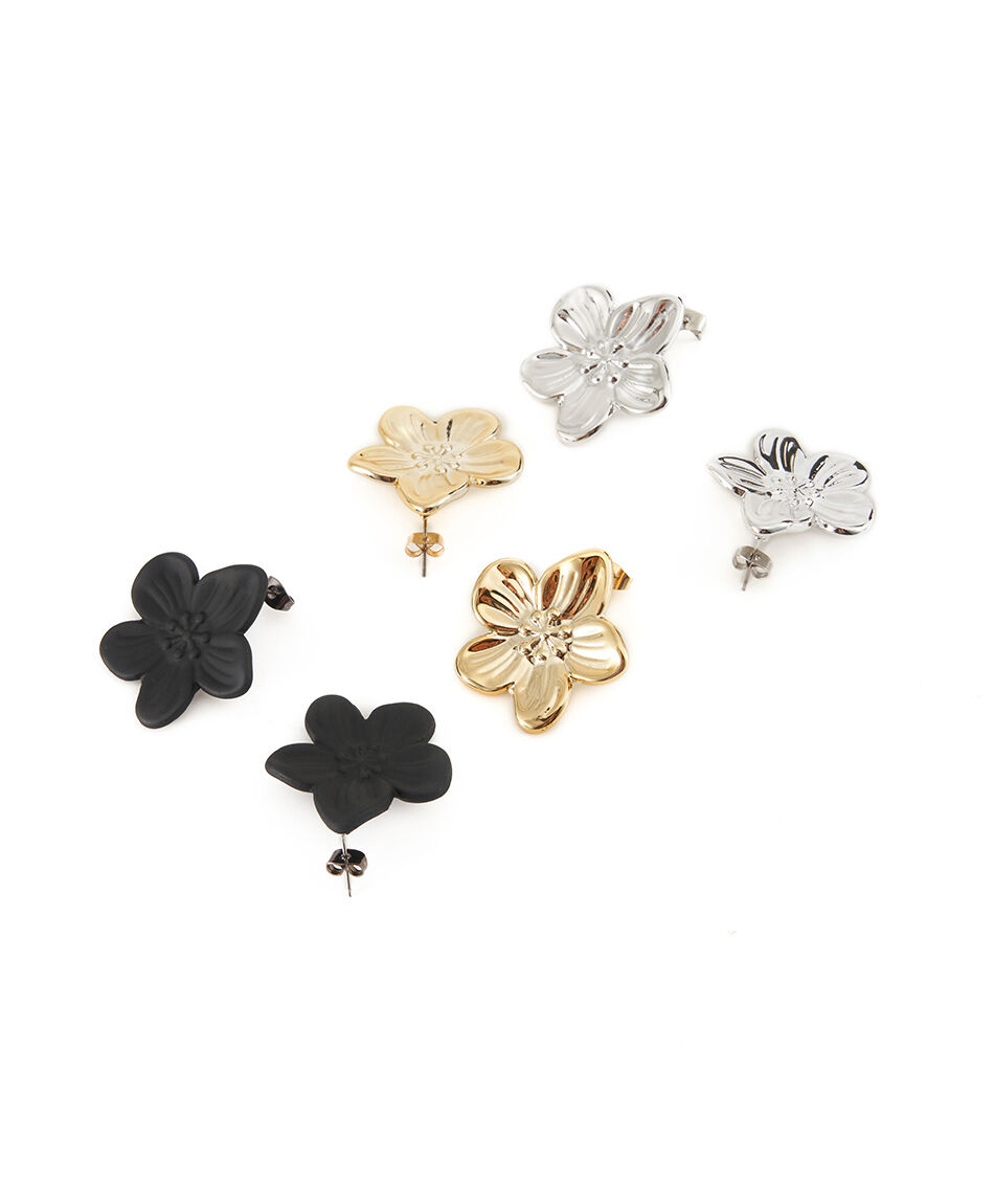 Set aros mujer flores mix
