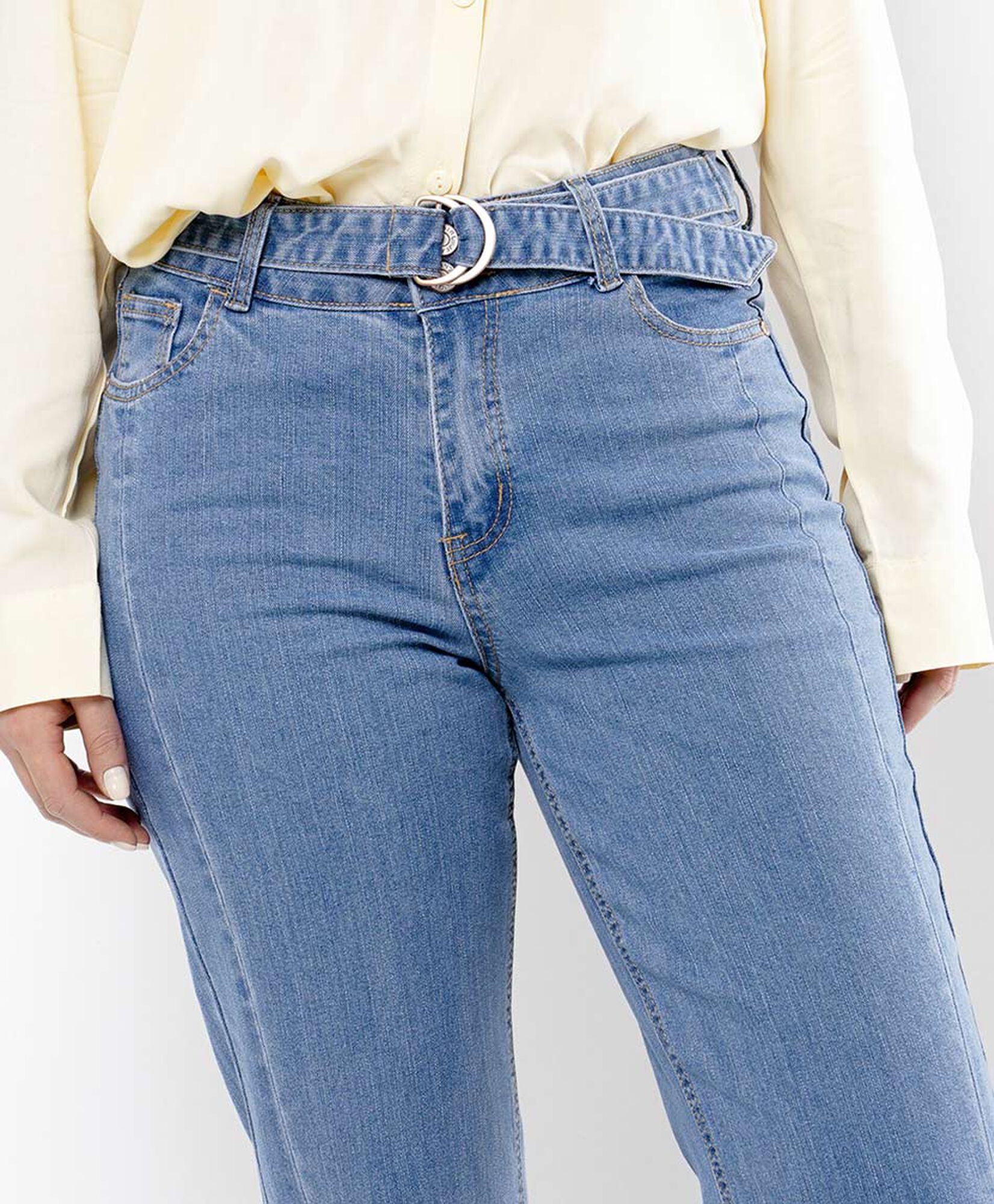 Jeans mujer cinturón denim wide Jeans mujer cinturón denim wide