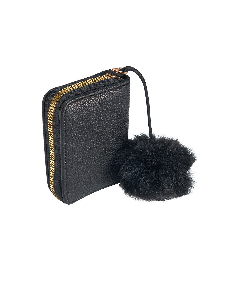 Mini cartera mujer pompon