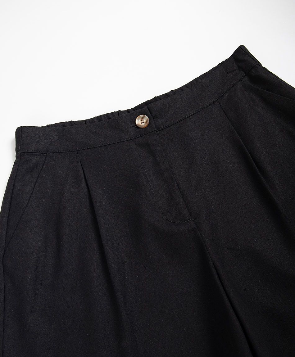 Short mujer negro lino