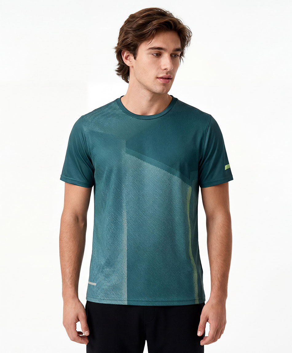 Polera deportiva hombre bloques