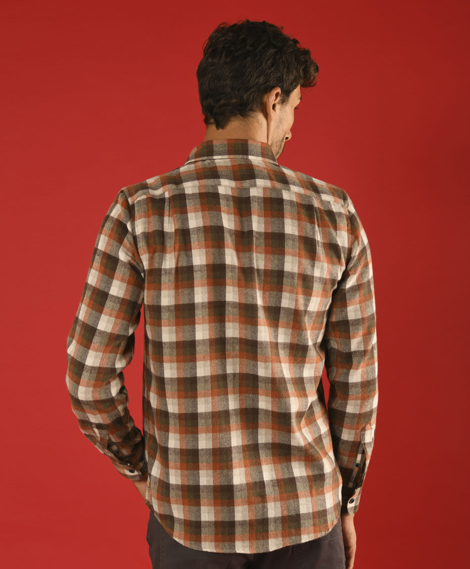 Camisa tart&aacute;n manga larga
