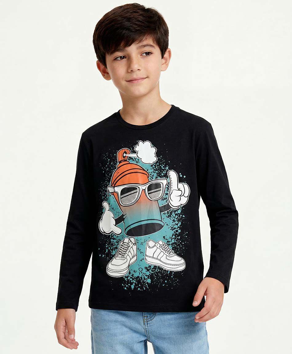 Polera ni&ntilde;o dibujo spray