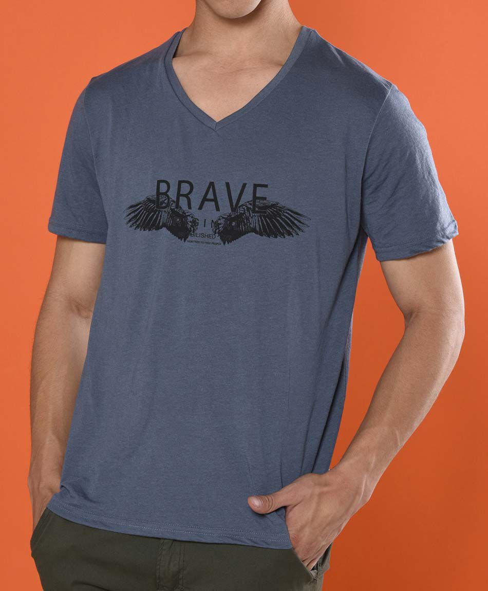 Polera manga corta cuello en v