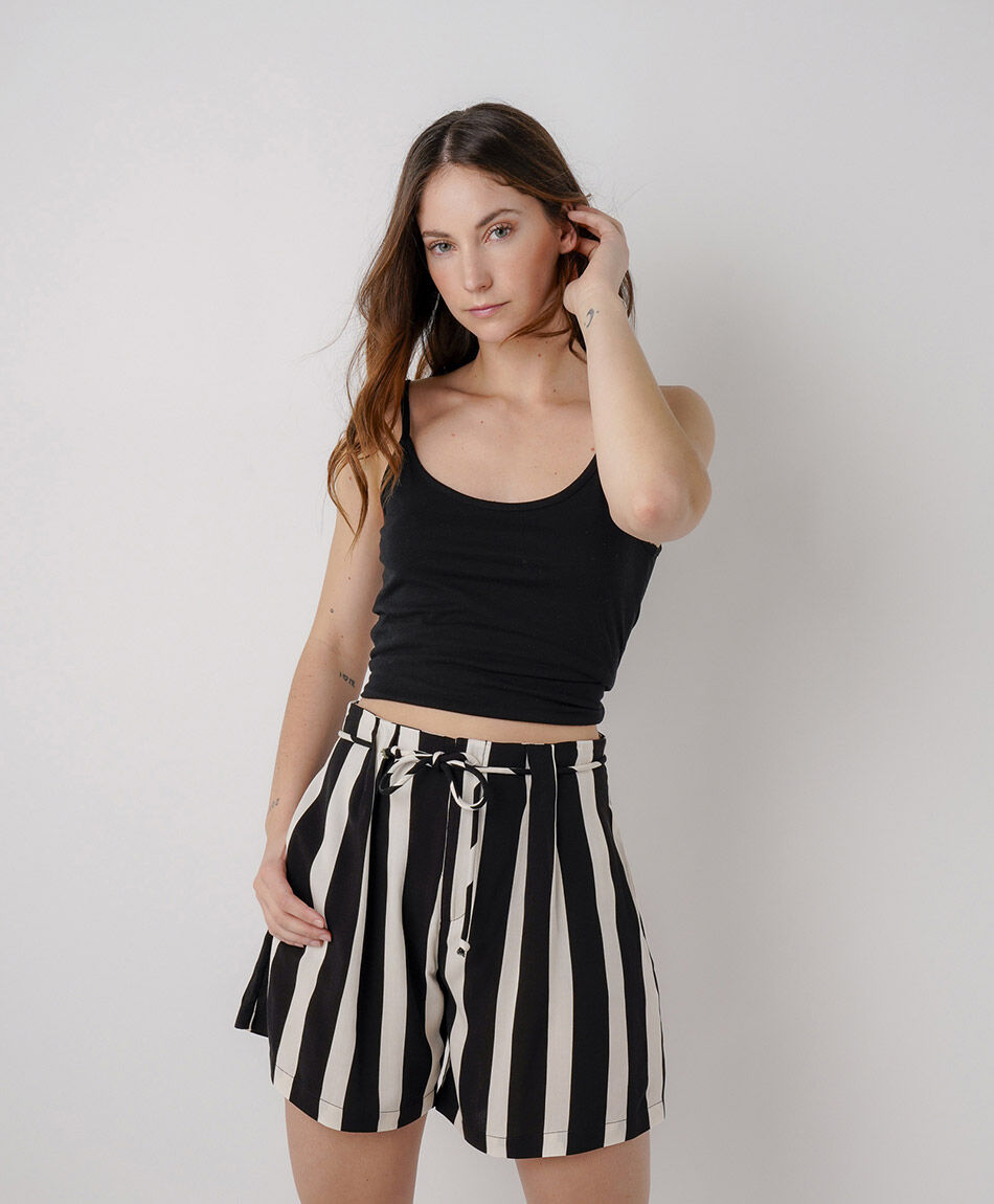 Short mujer l&iacute;neas bicolor