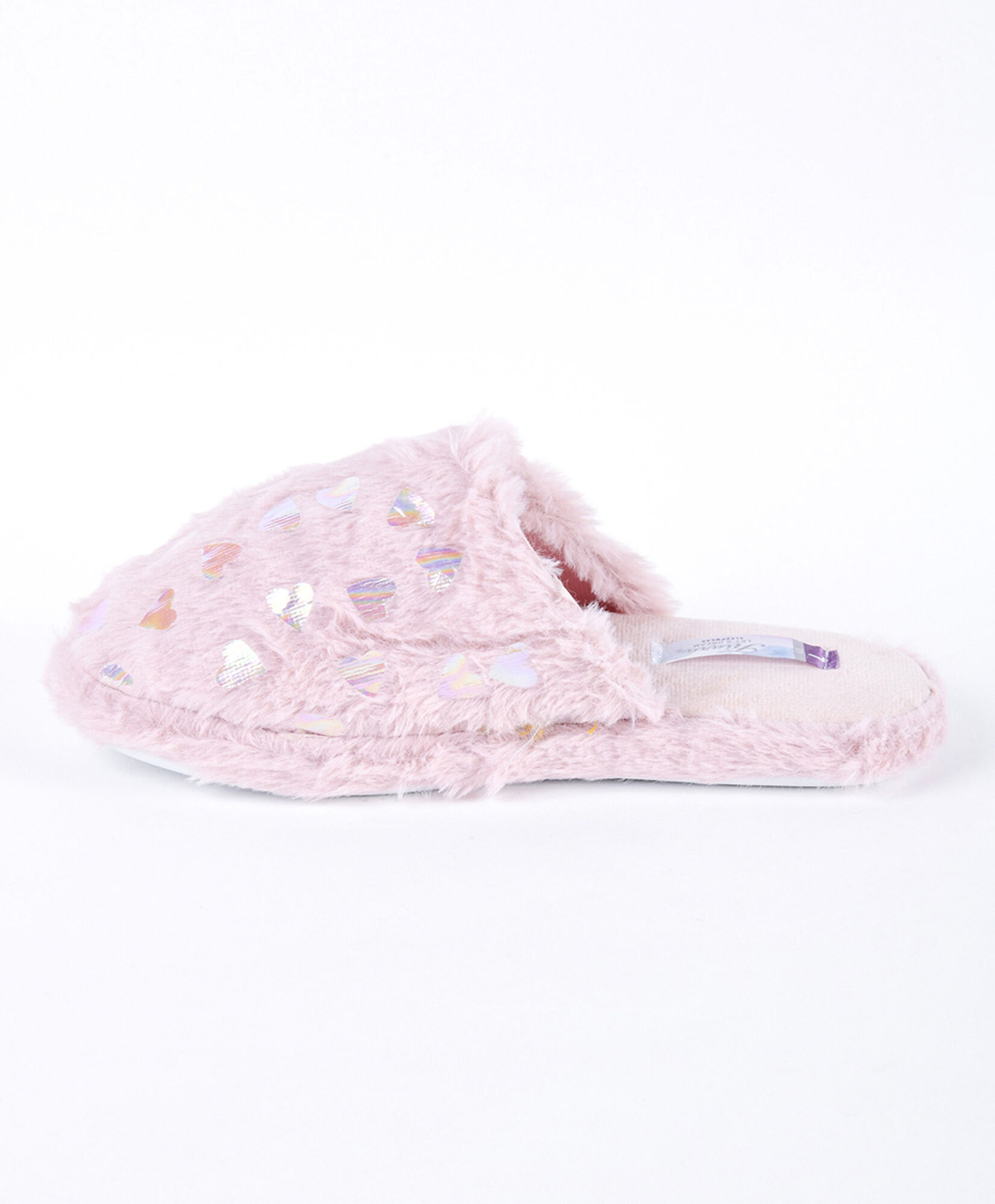 Pantufla mujer corazones brillantes rosada Pantufla mujer corazones brillantes rosada